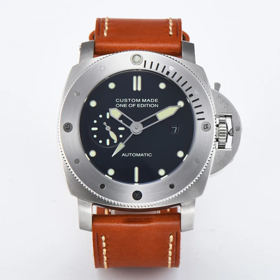 

watch men automatic watch mechanical watch waterproof Luminous date 316L Solid stainless steel Leather 47MM NH844