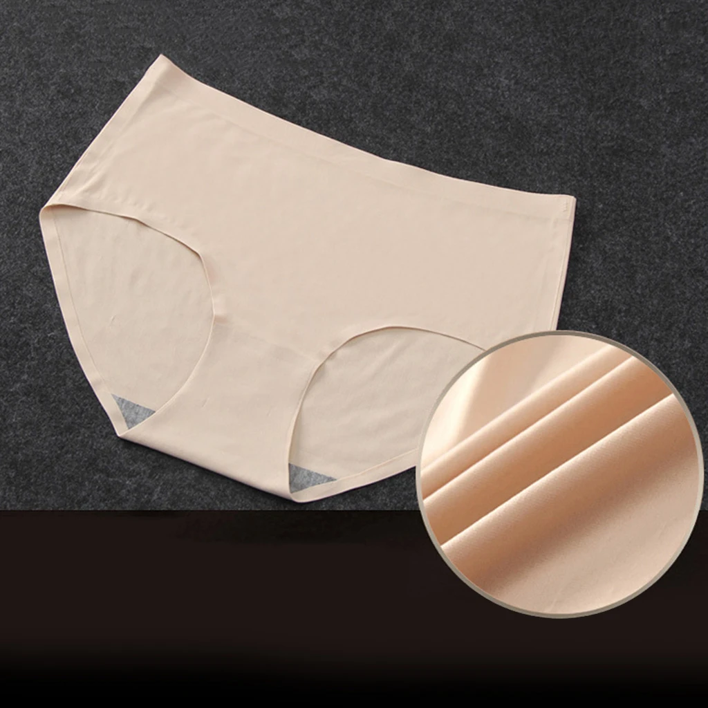 Women's Ice Silk Seamless Panty Hipster Underwear Stretch Bikini Lingerie