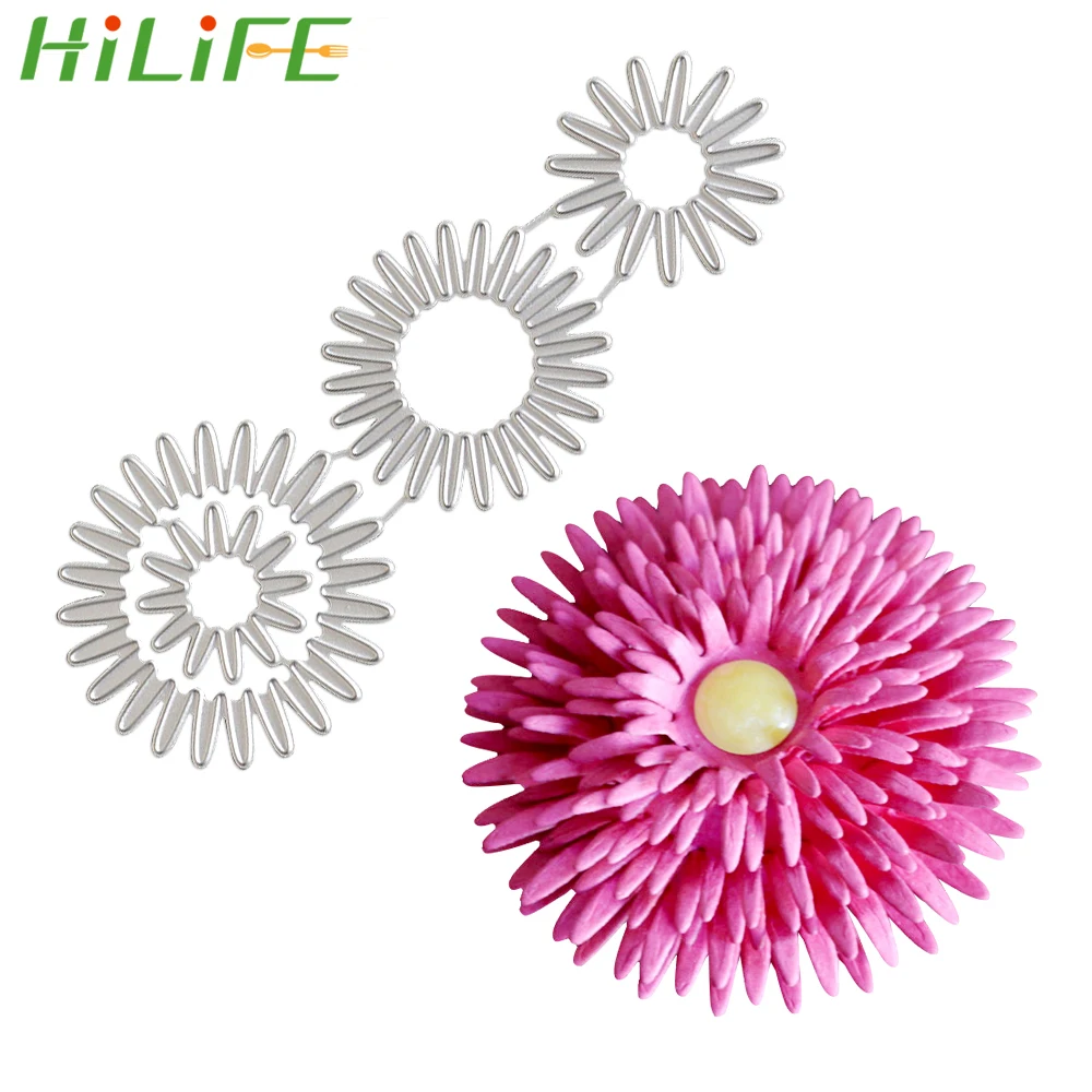 

HILIFE Cutting Dies Frame DIY Scrapbooking Decorative Embossing Metal Cutting Dies Round petals 1Set Emboss Punch Knife