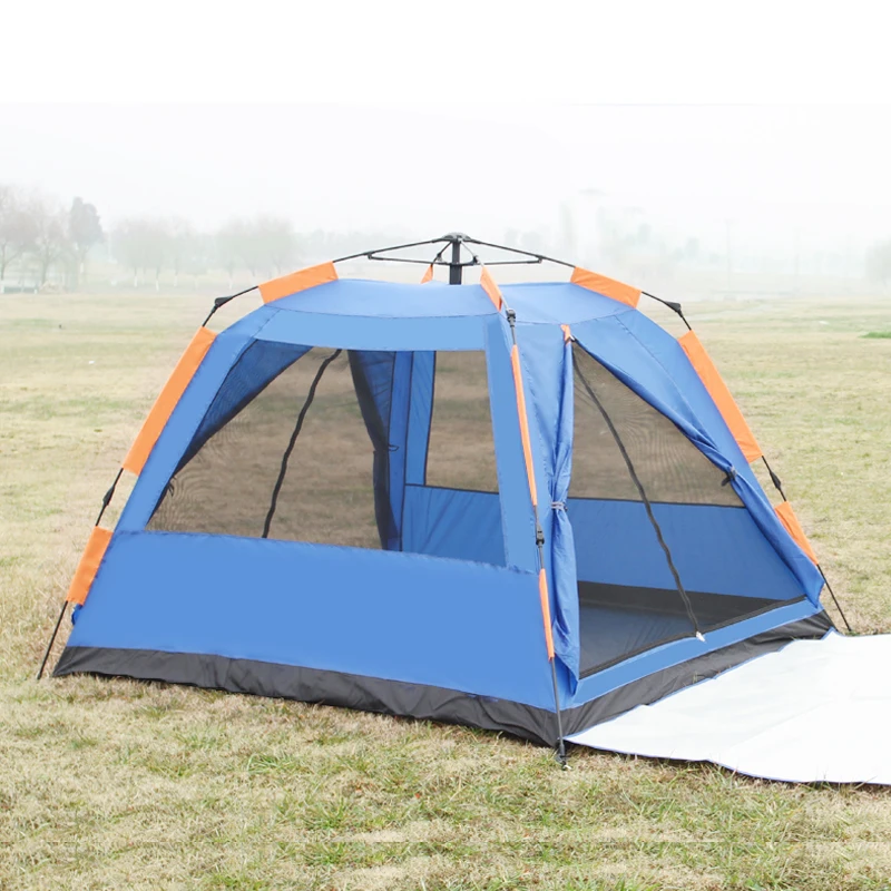 Автоматическая быстрооткрывающаяся высококачественная двухслойная однокомнатная водонепроницаемая ветрозащитная палатка для кемпинга на 3-4 человека
