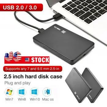 

2.5 Inch HDD SSD Case Sata to USB 3.0/2.0 Hard Drive Box Enclosure Adapter 5Gbps