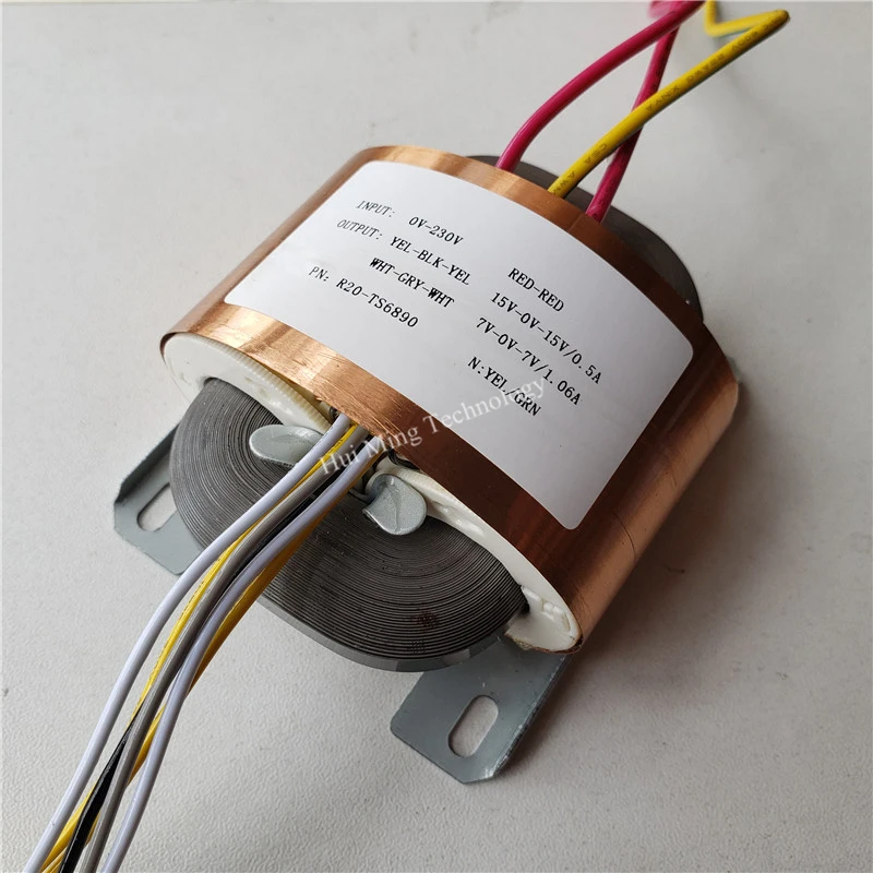 15V 0 0.5A 2*7V 1.06A трансформатор R Core R20 30VA пользовательские 220V/230V медный щит для