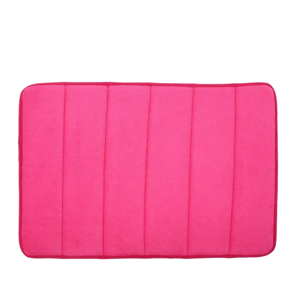 Rose Red Противоскользящий коврик для двери, коврик для ванной, коралловый флис, полосатый дизайн, 40x60 см, Придверный коврик для ванной комнаты - Цвет: Rose Red