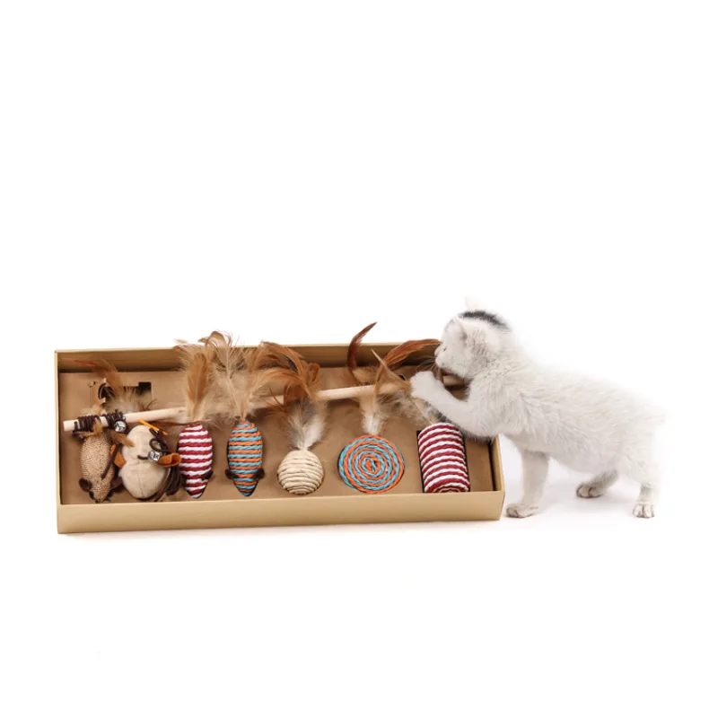 QQQPET игрушка для домашних питомцев кошек игрушечная рука комплект с колокольчиком деревянная палочка-Дразнилка с перьями мыши животных интерактивные игрушки для маленькой кошки «рюмочка»