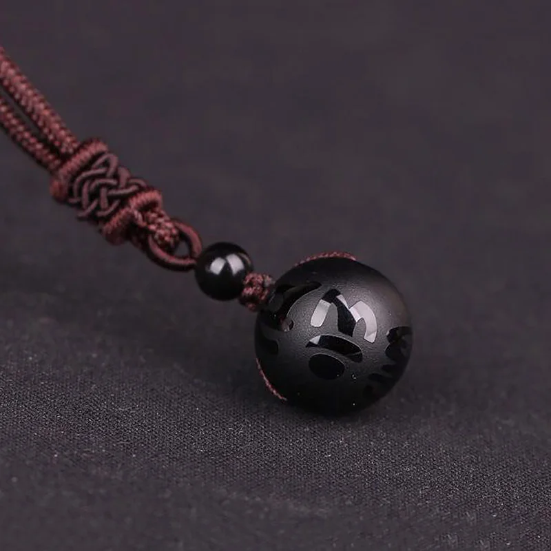 Black Obsidian Rainbow Eye Bead Ball 