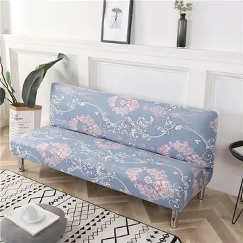 

European Baroque Phoenix Flowers Blue Stretch Elastic No Armrest Sofa Cover Slip Cover Polyester/Spandex Parlour Living Room