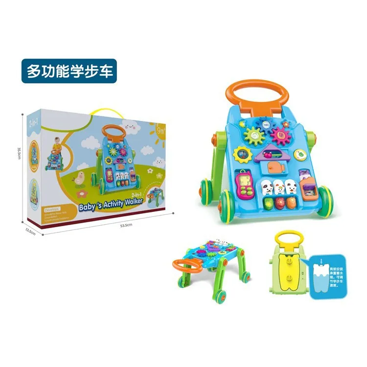 

Baby Walker Trolley Toys Multi-functional Educational Study Table Learner Trolley Toy