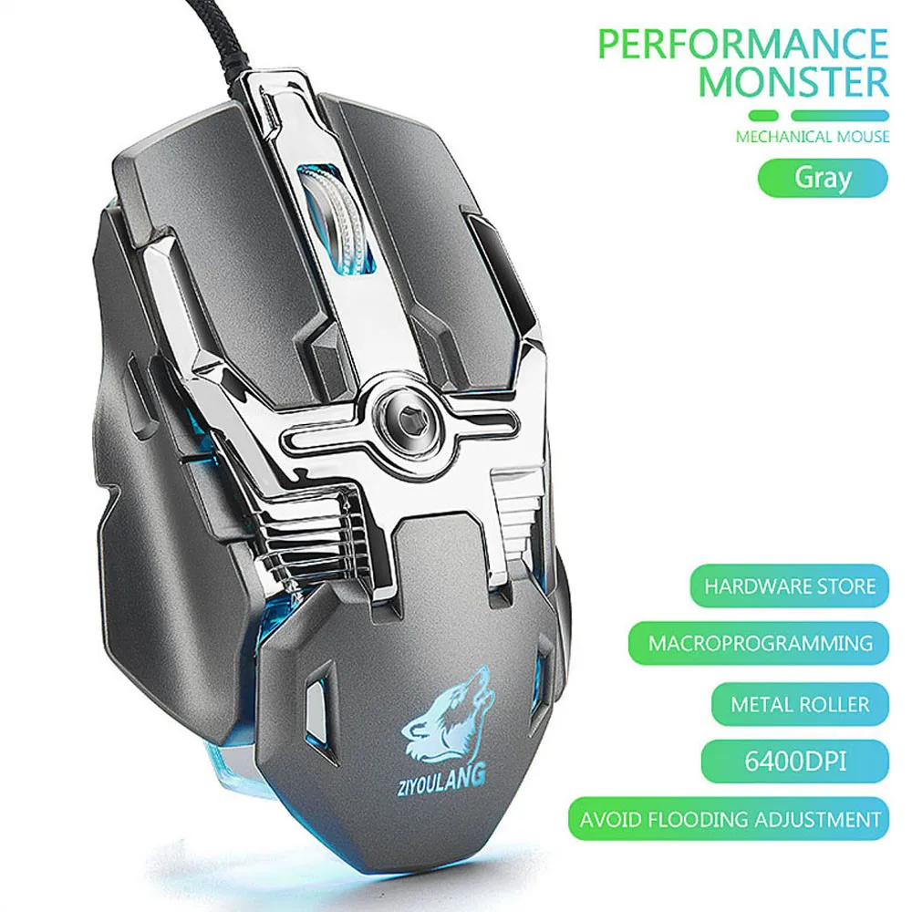 Проводная мышь 6400 dpi светодиодный механический RGB подсветка игровая мышь 8 кнопок макро программа эргономичные Мыши для ПК Компьютерная мышь 19NOV1