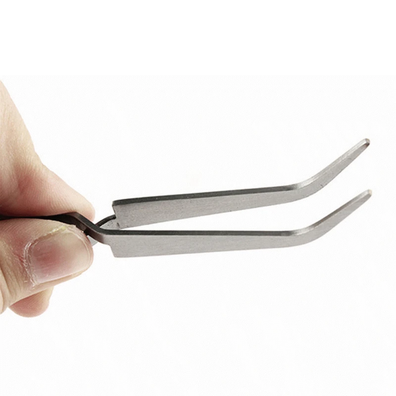 1 pinza de mano DIY, pinzas para manicura, diamantes de imitación, decoración de gemas, pinzas para pestañas negras, herramienta de selección de Gel Acrílico