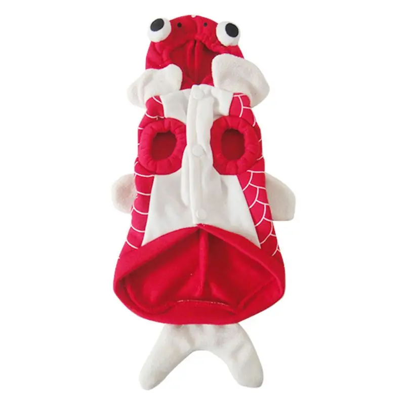 Red Cute Pet Dog Role-playing Suit Goldfish Puppy Cat Costume Christmas Decor
