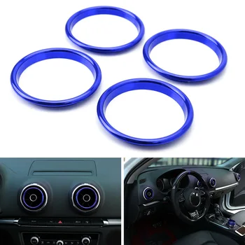 

Covers Decoration Rings For A3 S3 RS3 Aluminum Alloy 4pcs Alloy Blue AC Vent