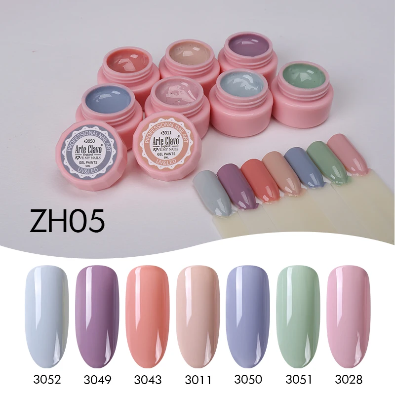 ZH05 Arte Clavo 5 мл, гель для рисования, дизайн ногтей, маникюр, замачивание, эмаль, Гель-лак, УФ-гель для ногтей, 72 цвета, Блестящий лак для ногтей - Цвет: ZH05