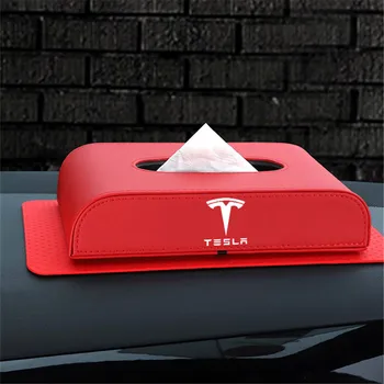 

1PC Universal Car Napkin Box For Tesla Model X Model 3 Model S Armrest Paper Box Car Accessories