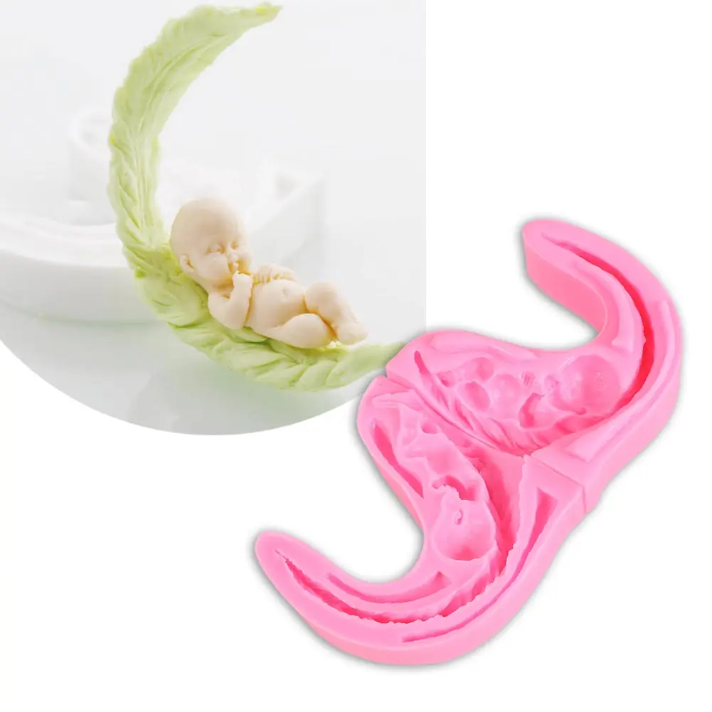 Банан ребенок силиконовая форма для торта Конфета Желе Плесень Sugarcraft DIY выпечки Инструменты - Цвет: Светло-серый