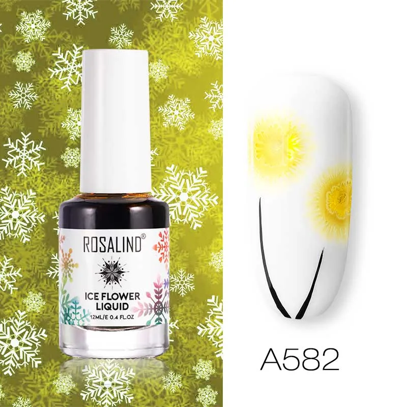 ROSALIND Гель-лак для ногтей, лак для маникюра, гибридные Лаки, впитываемые Ледяной цветок, грунтовка для ногтей, цветущий Полупостоянный дизайн ногтей - Цвет: A582