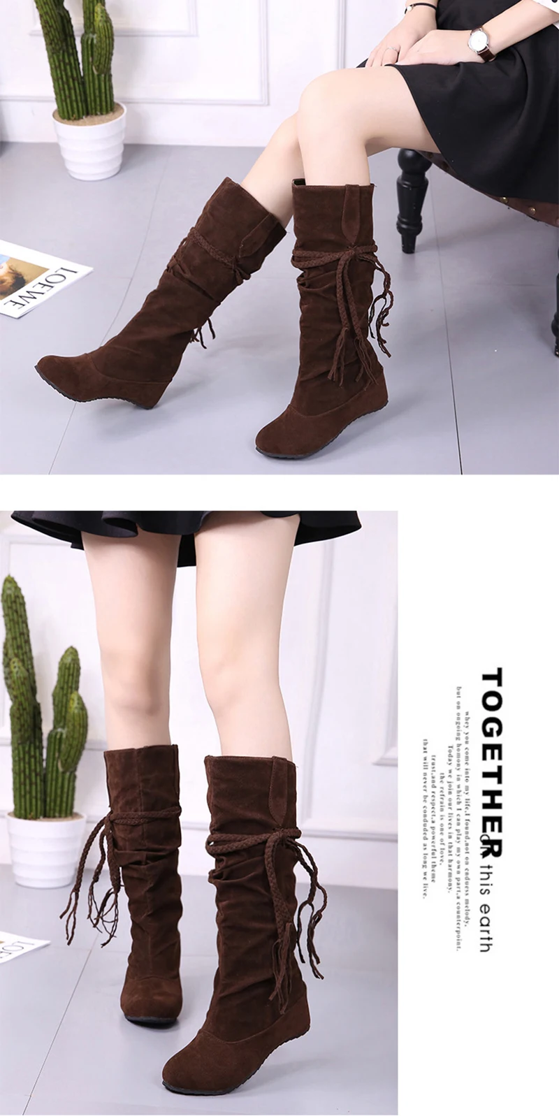 Increased Internal women long boots plus size autumn women shoes winter leather heels snow boots ladies bota feminina 2019 VT375 (10)