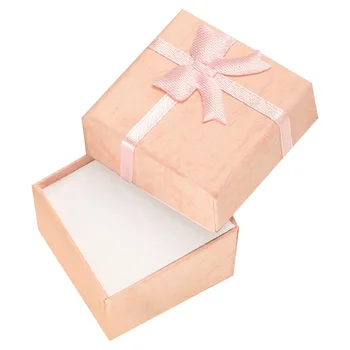

Cheap+Free shipping 4*4*3cm jewelry purple earring bracelet ring small gift box pink square carton bow case ES4543