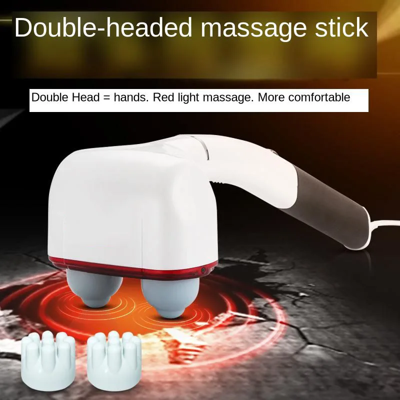 

Electric Massage Hammer Stick Roller Negative Ion Double Head Massage Handheld Force Comfort Simulation Hands Vibrating Massager