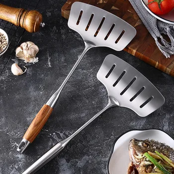 

Stainless Steel Fish Spatula Frying Shovel Kitchen Fish Shovel Tools Widened Fried Fish Shovel Long Handle Steak Shovel -35