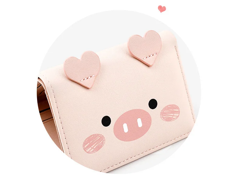 Cartoon Pig Cute Kawaii Wallet for Teen Girl Small Candy PU Leather Rfid Wallets Women 2019 Ladies Hasp Fashion Handy Coin Purse (3)