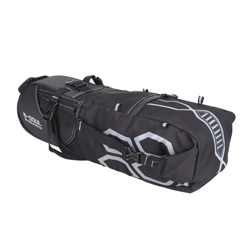 

12L Waterproof Large Capacity Bike Packing Gravel Adventure Bike Tail Saddle Bag Reflective Tape Design Bicycle Accessories