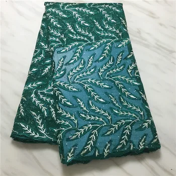 

New african cord lace latest Green color african guipure lace fabric water souble chemical lace for nigeria party F161026