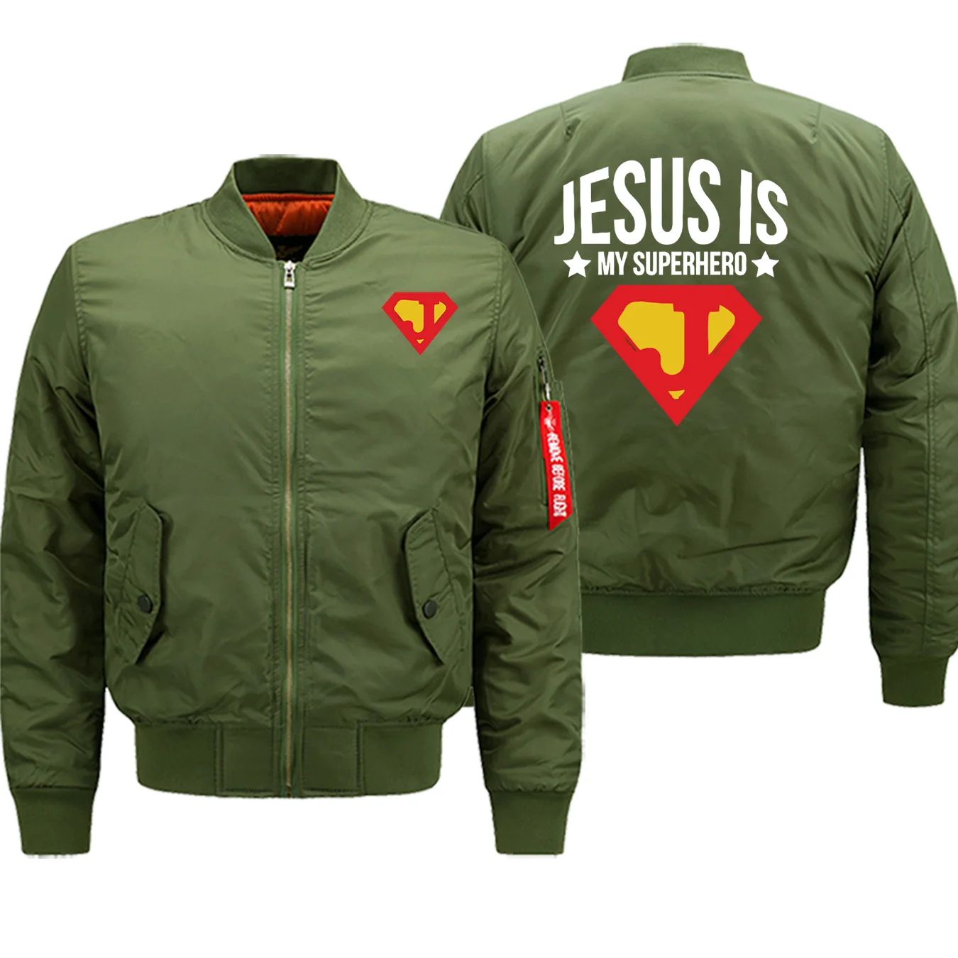 Jesus Is My Superhero зима Новинка Горячая Распродажа мотоциклетные теплые куртки Мужская хип-хоп мода бомбер военная куртка Толстая куртка