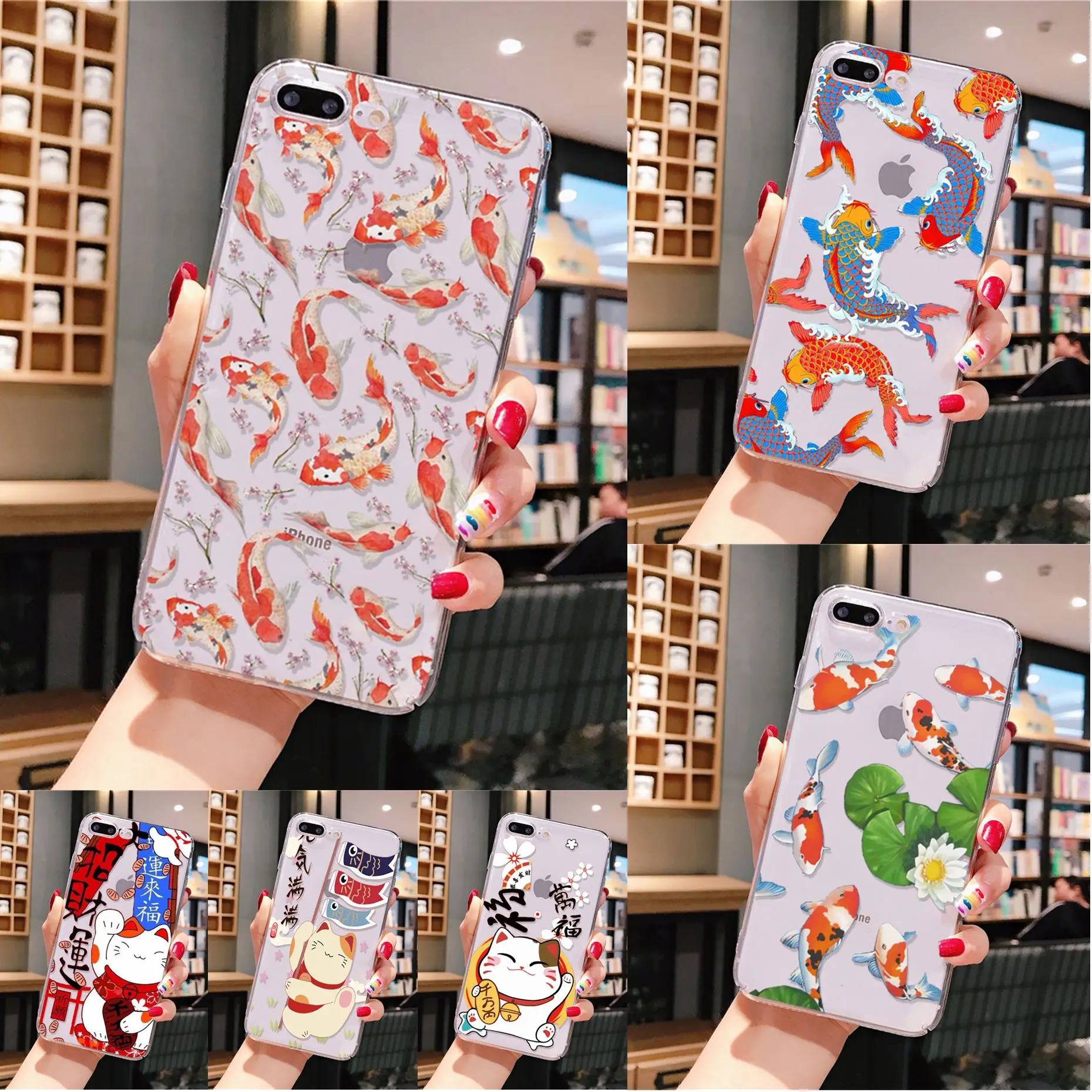 Yinuoda Koi Fish Cherry Blossom Lucky Cat японский высококачественный чехол для телефона iPhone 8 7 6 6S