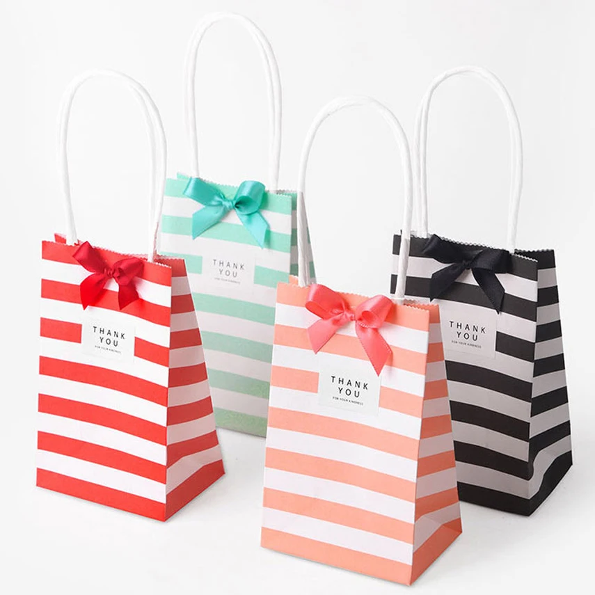 Pink Candy Stripe Gift Wedding Paper Party Bags ***Choose own Size & Quantity*** 
