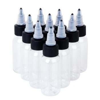 

10Pcs 30ml Refillable Empty Bottles with Cap for Tattoo Ink Pigment Green Soap