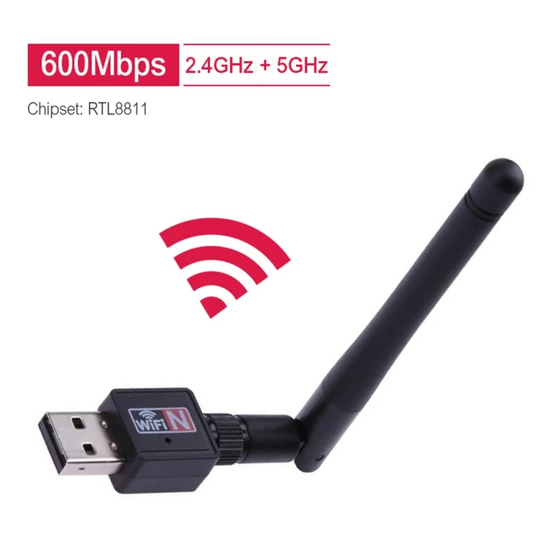 Mini Network Card USB WiFi Adapter 600Mbps 5GHz Dual Frequency WiFi Antenna Dongle Wireless Network Connector Receiver New