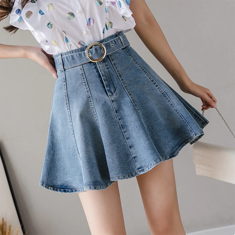 womens stretch denim mini skirt