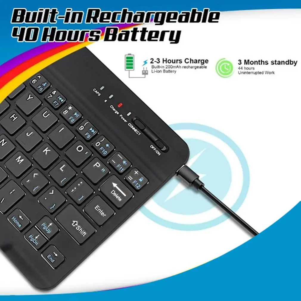 Мини Беспроводная клавиатура Bluetooth для ipad телефона планшета резиновые колпачки