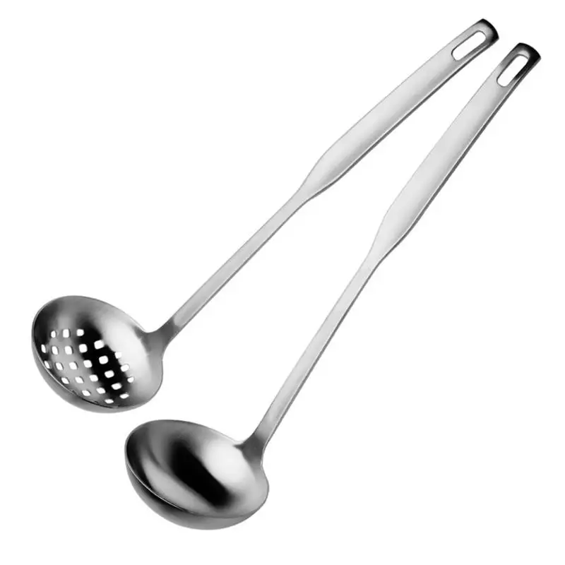 1pc Stainless Steel Kitchen Thicken Soup Ladle Slotted Ladle Spoon For Kitchen Cooking Tools Accessories Utensil
