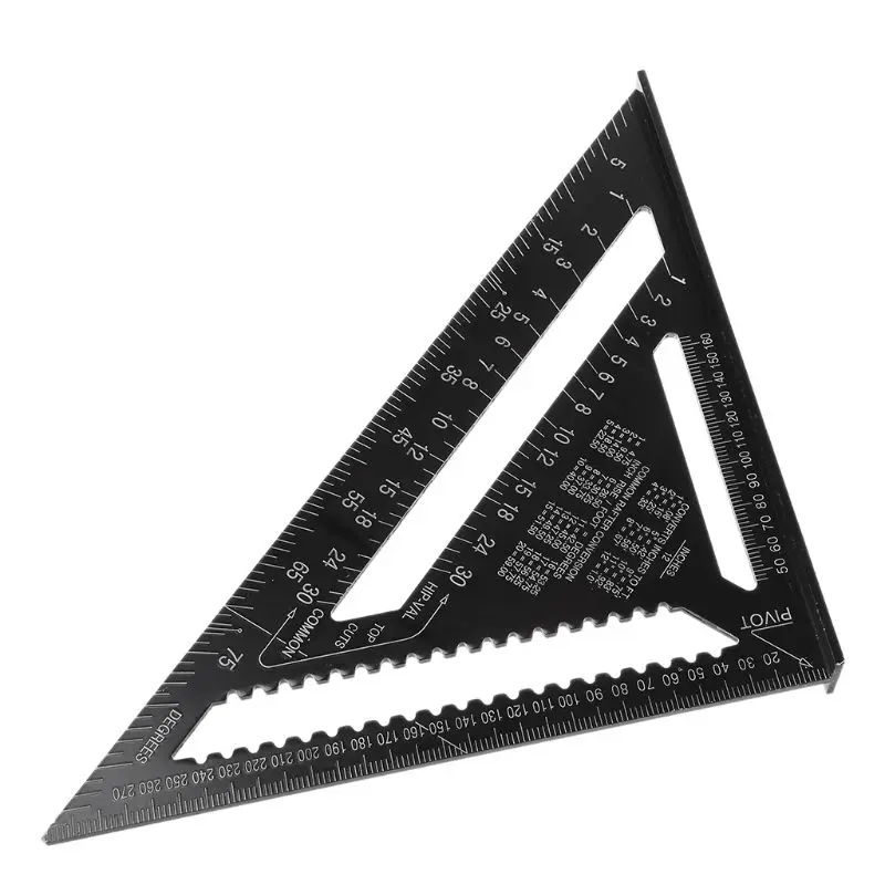 

12Inch Aluminum Alloy Metric Triangle Ruler Angle Protractor Speed Square Woodwork Protractor Gauge High Precision