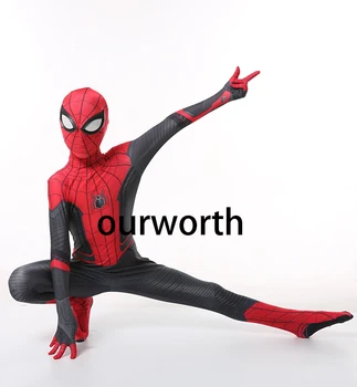 

far from home Spiderman Costume Spandex halloween spiderman superhero Cosplay Costume for kids/children In Stock
