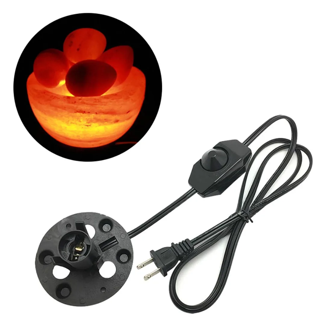 Mayitr Salt Lamp Power Cord Electric Power Dimmer Cable Cord 50W 110V Salt Lamp Power Cables E12 Socket US Plug