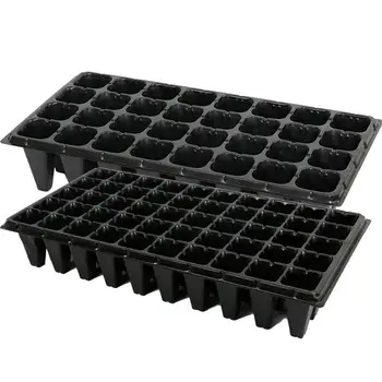 

5 Pcs Deep Cone Shape Seedling Tray Sprout Plate 50 Cells Nursery Pots Tray for Home Gardening Bonsai DIY (Black, 140g)