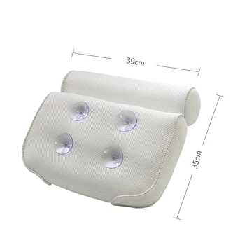 

Hot 3D Mesh Spa Bath Pillow Non-Slip Bath Tub Spa Pillow Bathtub Head Rest Pillow With Suction Cups For Neck Back Shoulder Suppo