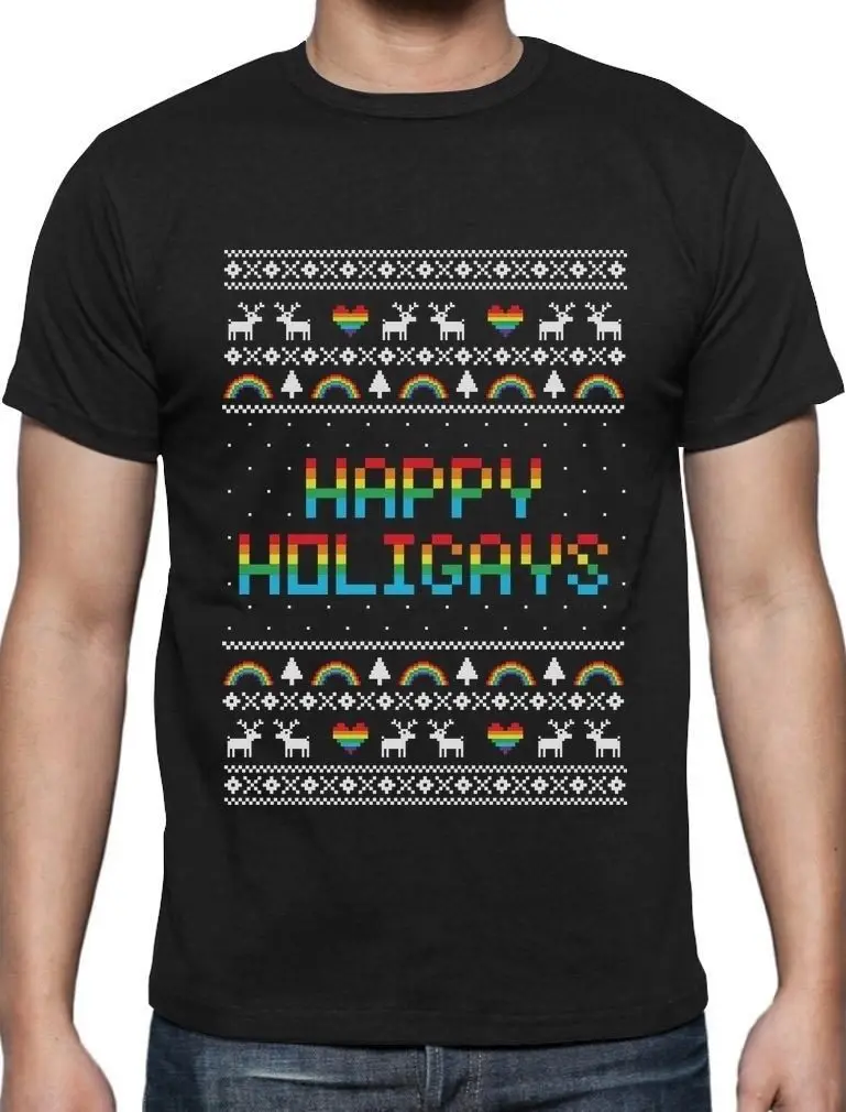 Новейшая Мужская мода Счастливые Holigays Радуга гей и лесбиянок уродливое