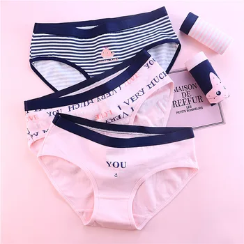 

Antjusha 3pcs/lot Sporty Style Classic Striped Women Underwear Fashion Cotton Seamless Briefs Female Sexy Panties Girl Lingerie