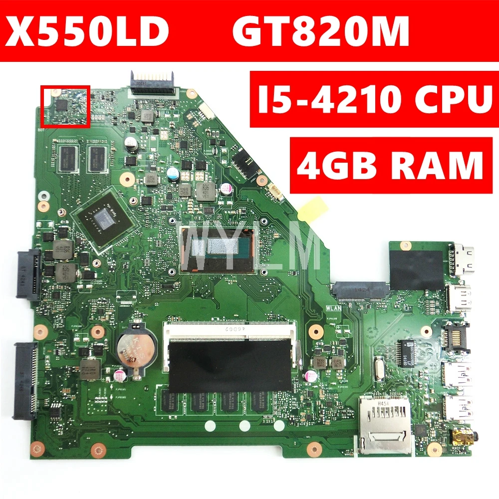 X550LD I5-4210 CPU GT820M mainboard REV2.0 For ASUS X550L X550LN X550LNV R510LD R510LN Laptop motherboard 100% Tested | Компьютеры и