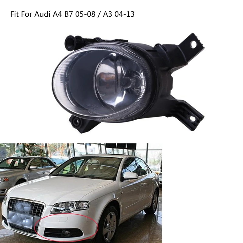 

For Audi Car Light Front Left Fog Light Lamp A4 B7 05-08 / A3 04-13 8E0941699C Black Original Car Size