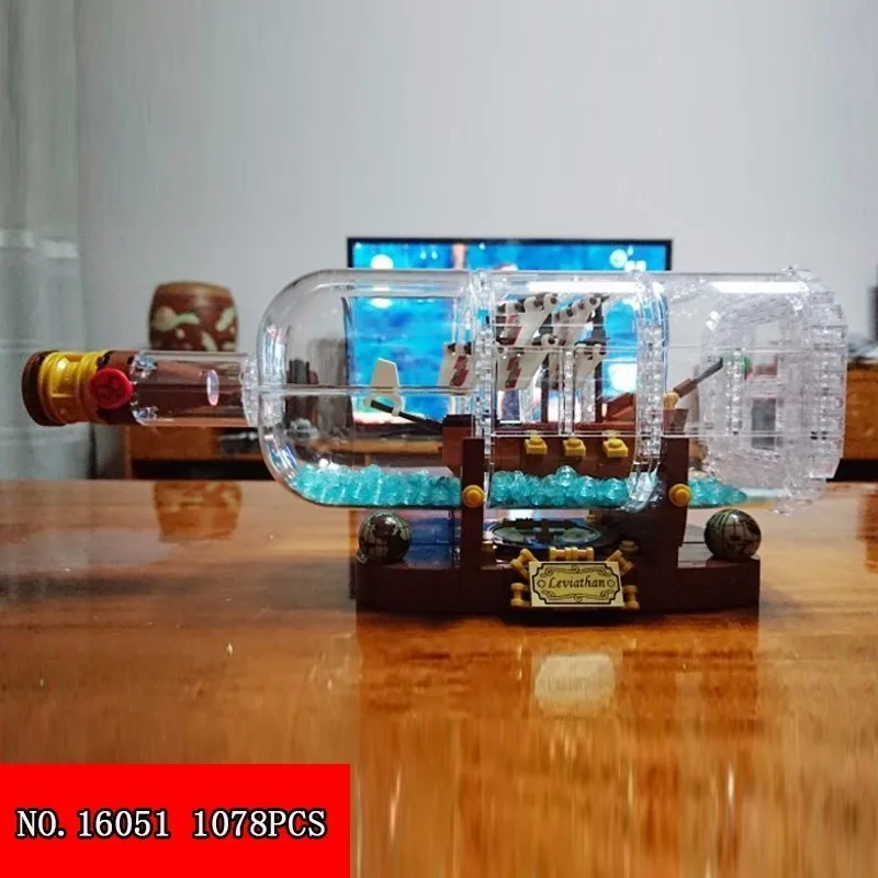 83029 1078 шт. Technic Idea корабль лодка в бутылке совместимый 21313 строительные блоки кирпичи игрушки для детей 16051