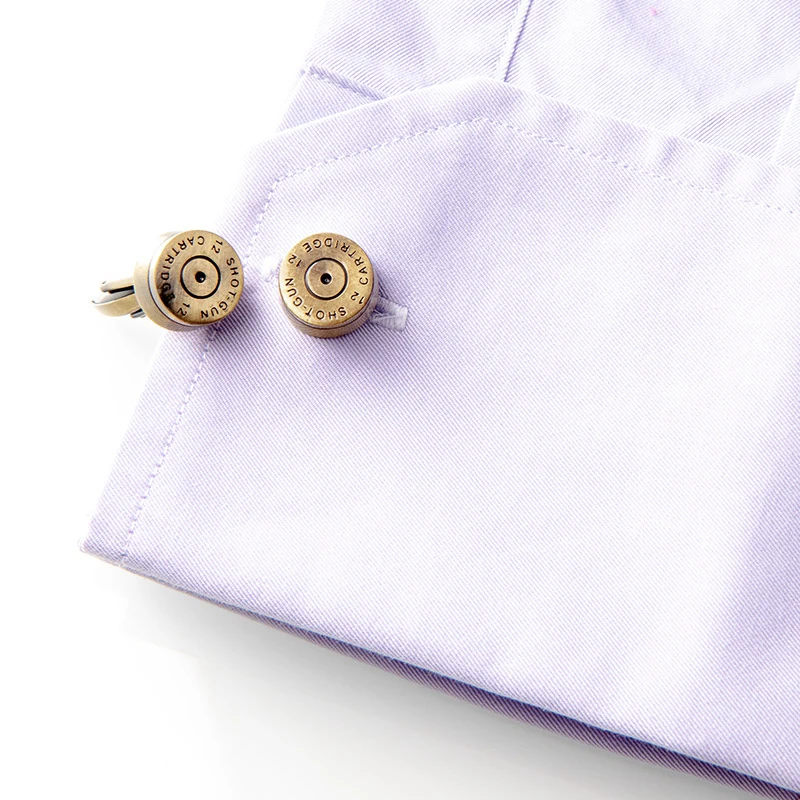 Новинка бронзовые пули Запонки мужские французские рубашки высокого качества круглые манжеты пуговицы для Свадебная деловая Вечеринка ювелирные изделия