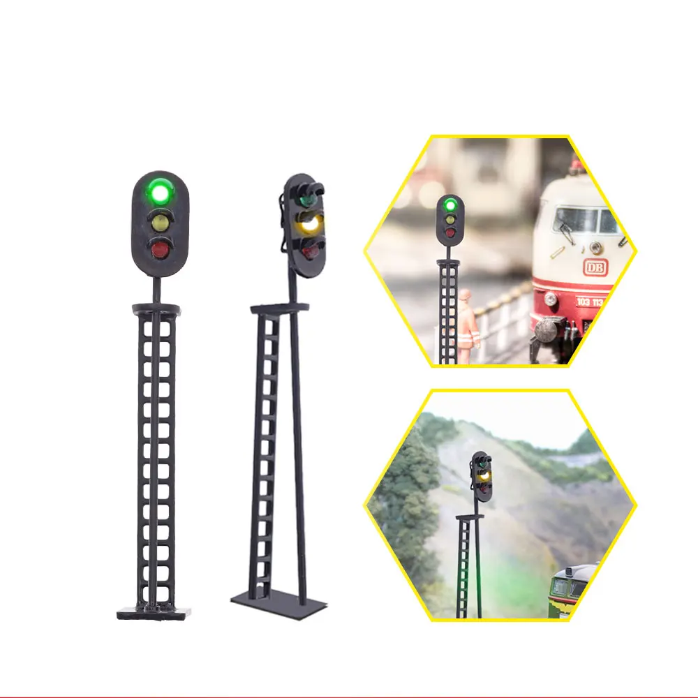 

Модель 3-Head HO 1/87, модель железнодорожного блока, сигнальная модель поезда, стоп-сигнал, сигналы для пересечения дорог светодиодный Одом с лес...