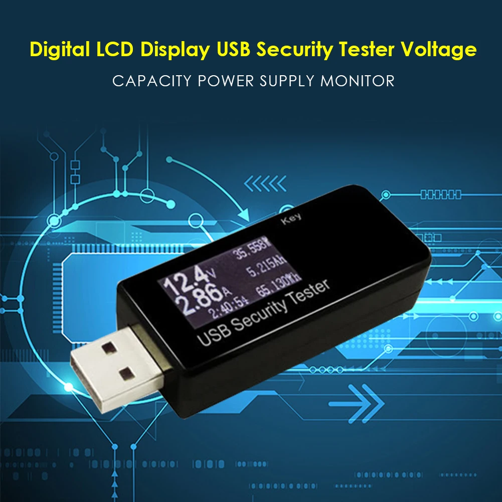

Electrical Power Supply Monitor Mini USB Security Tester Ammeter Voltage Capacity Digital Accurate LCD Display Detector Current