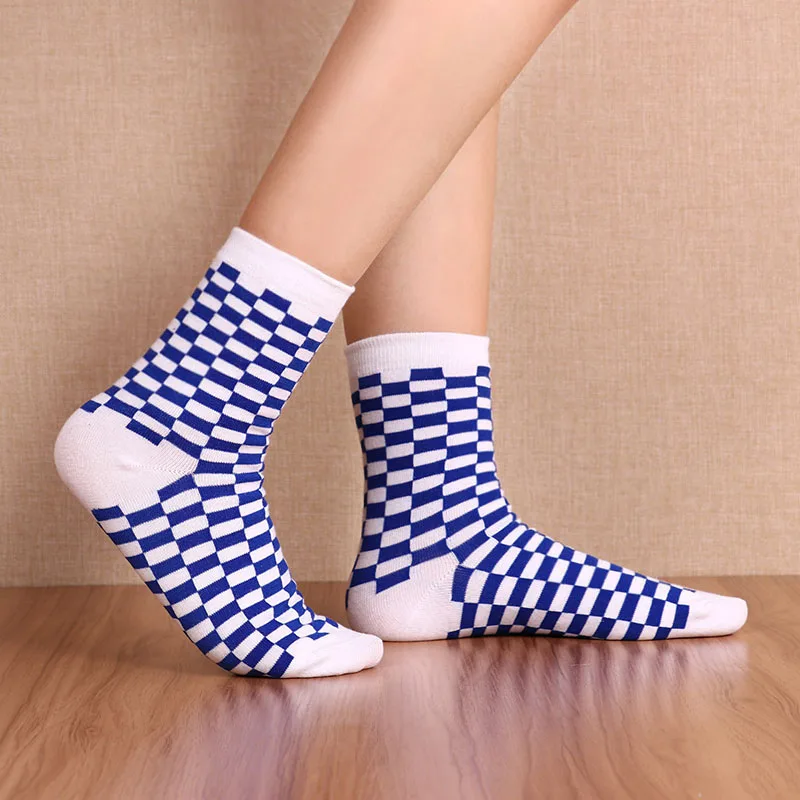 Корейские модные женские носки в стиле Харадзюку с геометрическим рисунком, мужские носки в стиле хип-хоп, 1 пара, хлопковые уличные носки унисекс - Цвет: as pic