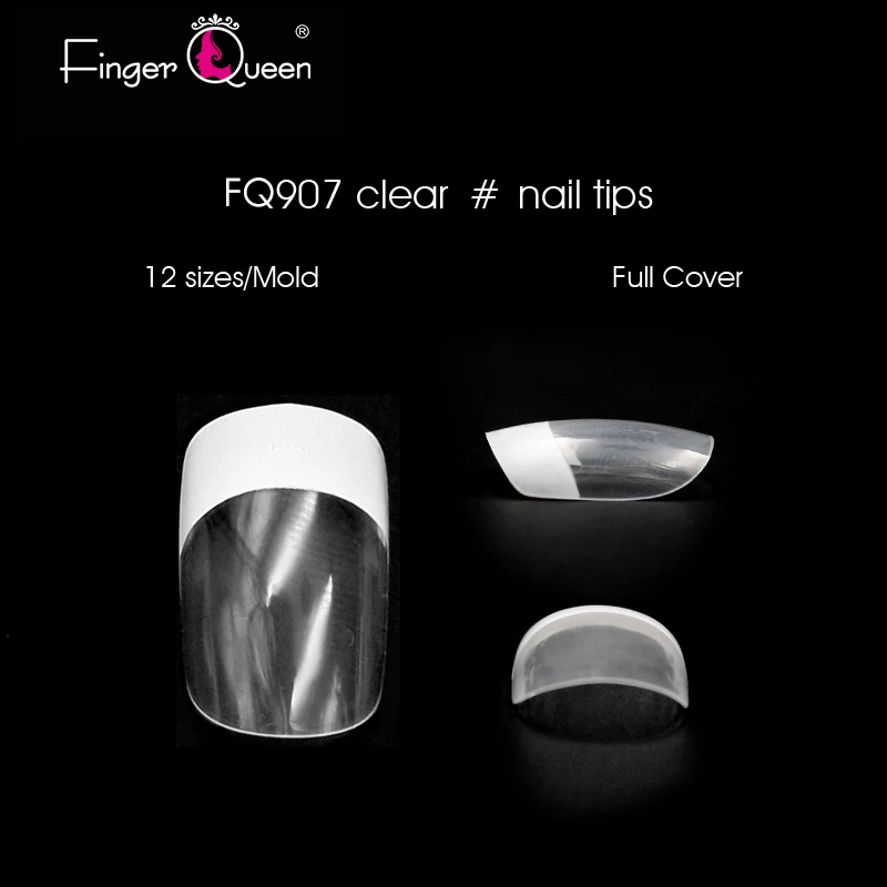 FQ-907-C Fingerqueen 100 шт+ коробка обнаженные французские акриловые ногти круглые короткие/квадратные поддельные ногти Леди Украшение для пальцев повседневная одежда - Цвет: FQ-907-C