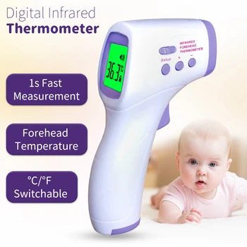 

Non-contact Thermometer Infrared Digital Temperature Measurement LCD Digital Display Fast Measure IR Thermometer for Baby Adult